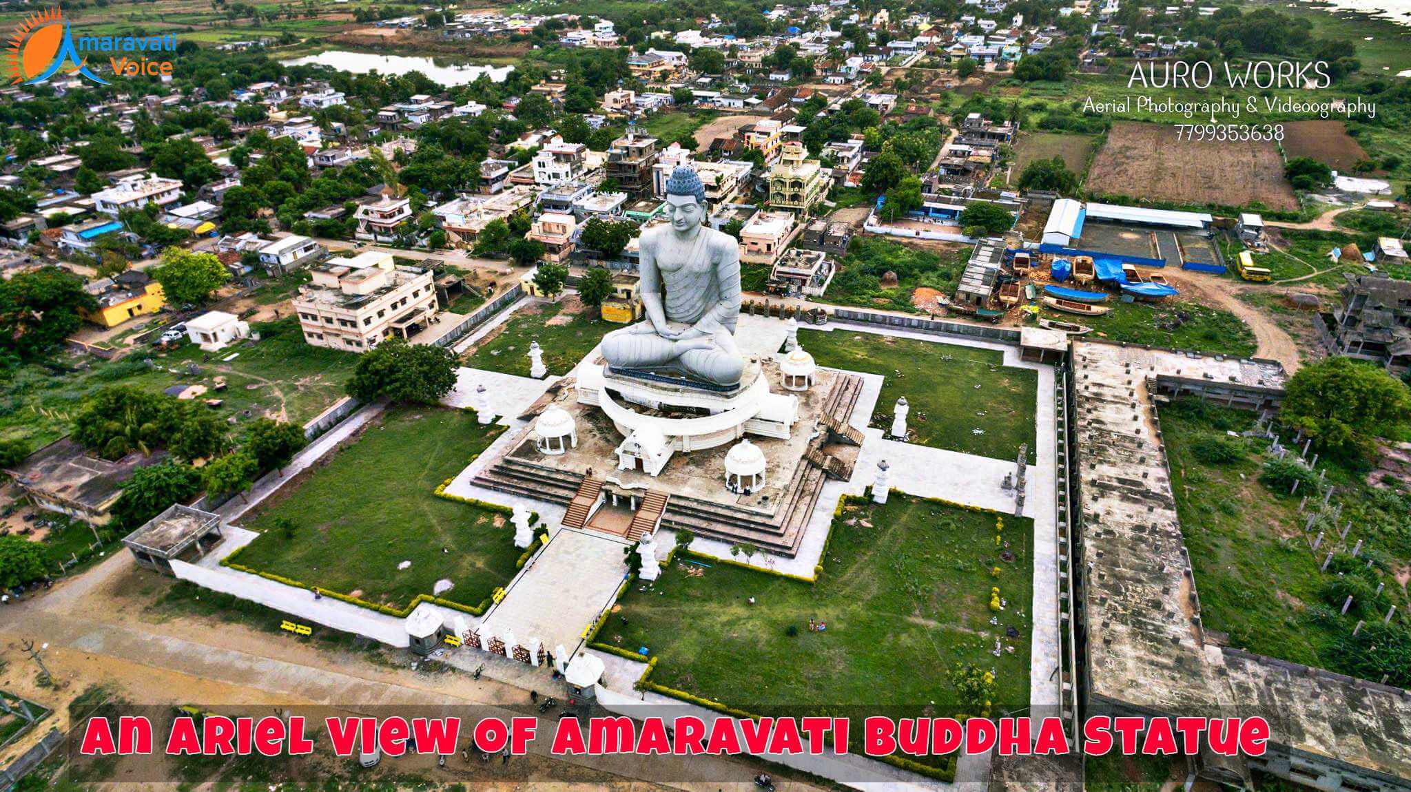 An Arial View of Buddha Statue in Amaravati