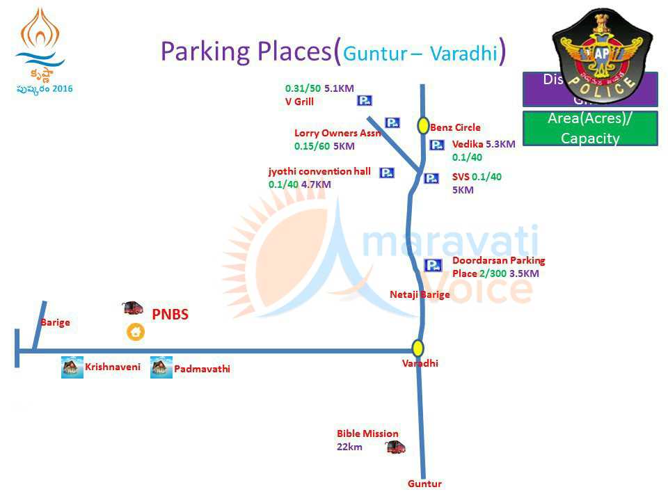 parking places from guntur to varadhi